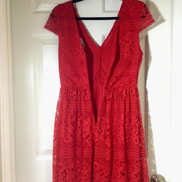 H&M Red Lace Party Dress - Picture 2 of 6